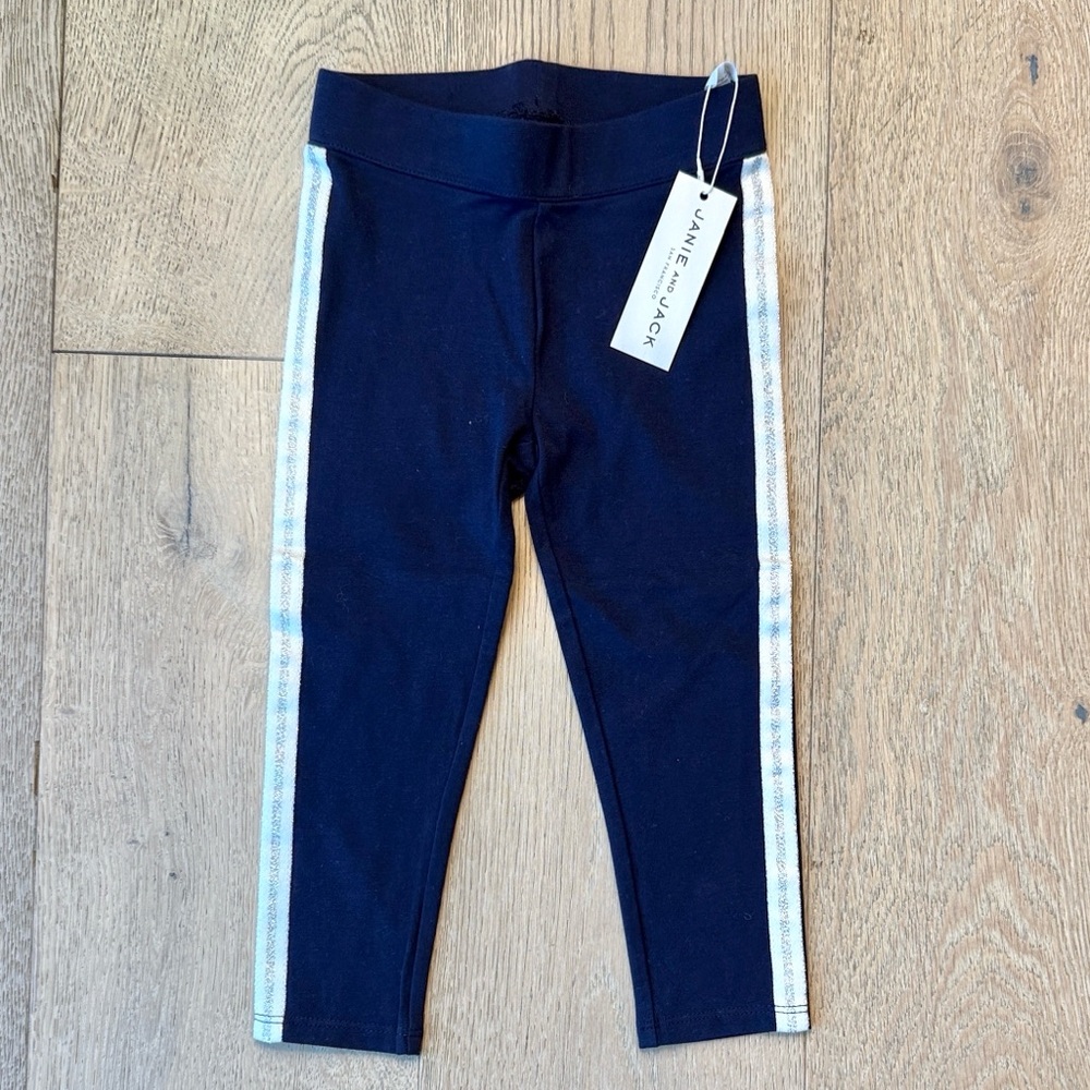 Janie and Jack Girls Blue Leggings – 2T, NWT, 90% Cotton / 10% Spandex